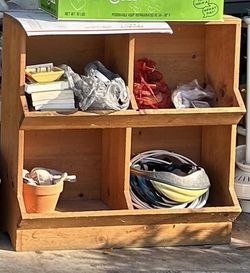 Wooden Storage Cubby Shelf