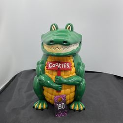 Fun-Damental Alligator Talking Cookie Jar Hinged Mouth Lid w Working Sound 