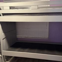 Grey Bunk Bed with Storage Stairs