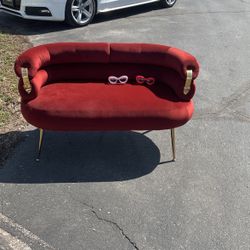 Red Leather Couch 