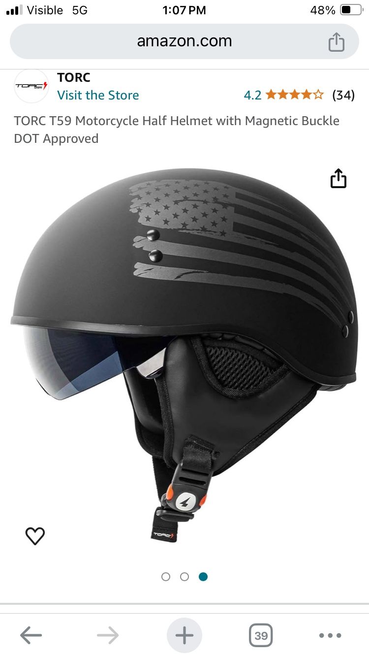 Torc Motorcycle Helmet W/ Magnetic Buckle
