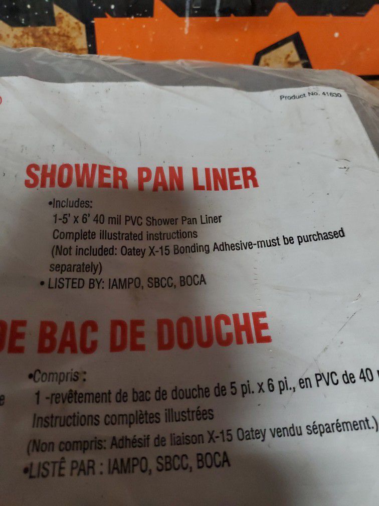 Oatey Shower Pan Liner