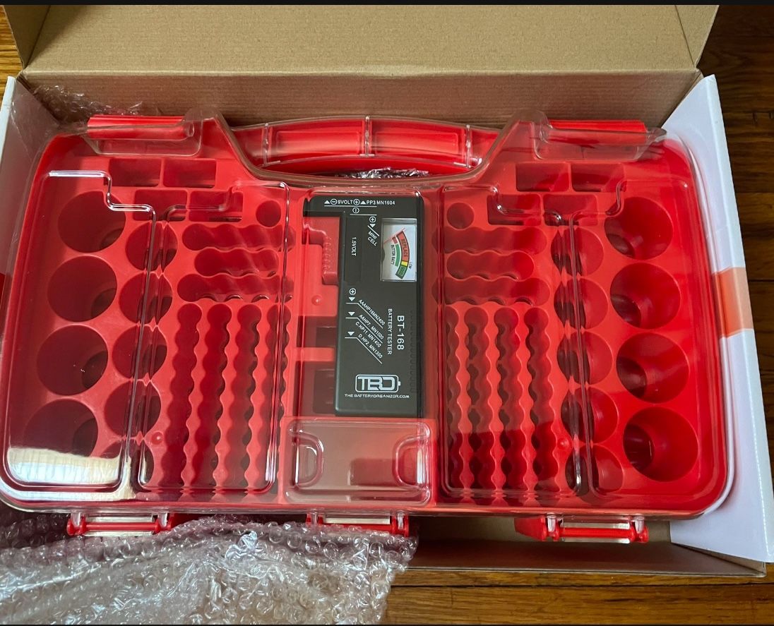 Battery Organizer Storage Case with Tester