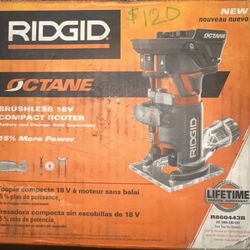 RIDGID OCTANE 18V Brushless Compact Router (R860443B) – New in Box