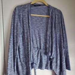 Ladies Navy And White Cardigan