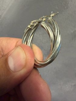925 Large Vintage Twisted Hoop Earrings