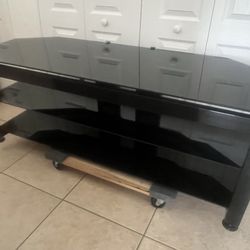 TV.& Entertainment Stand-Black glass, excellent  condition