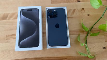 Like New Unlocked iPhone 15 Pro Max 256GB Blue Titanium.