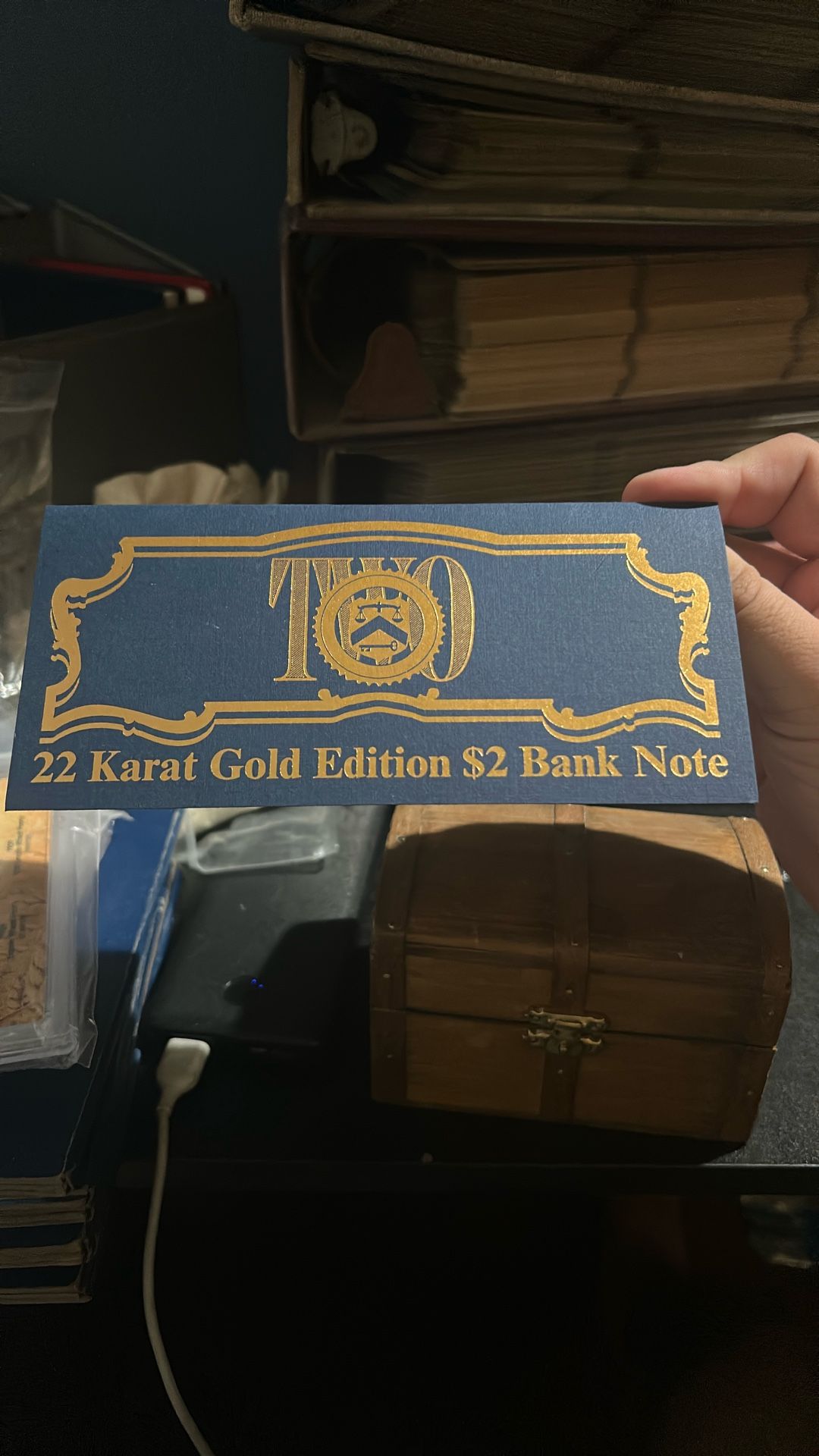22k Gold Layered Uncirculated Two Dollar Bill - Special Edition Collectible