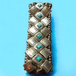 Brighton Stretch Bracelet 6” With Turquoise Stones. Never Worn