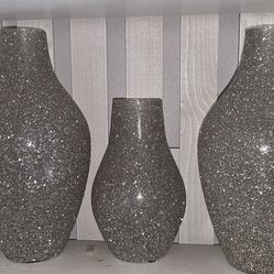 Set of 3 beaded vases 2 large 1 small