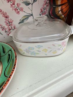 Corning Ware Floral Casserole Dish with Glass Lid