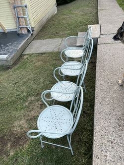 4 Vintage Irons Patio Chairs