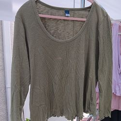 Green Womens Long Sleeve Shirt