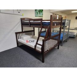 Thanksgiving Black Friday Solid Wood  Twin / Full Bunk Bed  ( Mattress Sold Separately )