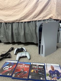 PS5 Disc Edition Bundle – 2 Controllers + 4 Games