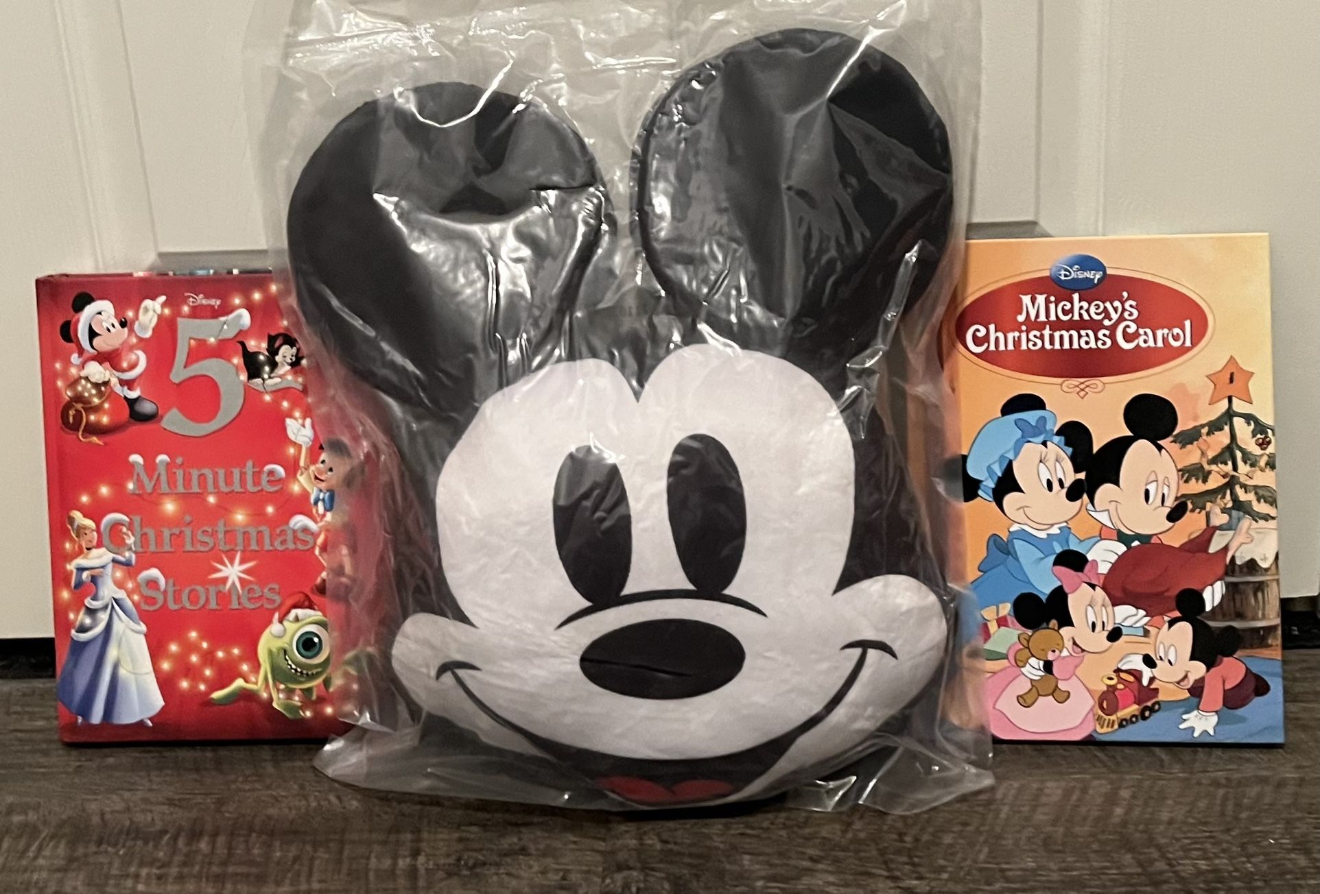 Mickey Mouse Christmas Books + Pillow