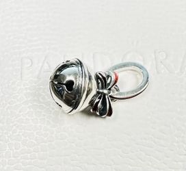 Pandora Christmas Festive Holiday Bell Dangle Charm, Red Enamel #794246C01 + FREE Pandora Gift Box + Tag