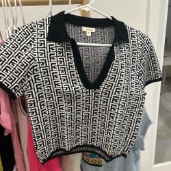 Black & White Debut Shirt Cropped