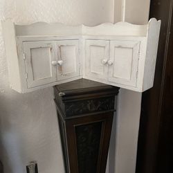 Shabby Chic Small Little Corner Cabinet