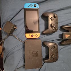 Nintendo Switch Bundle, Dock, Controllers, Games