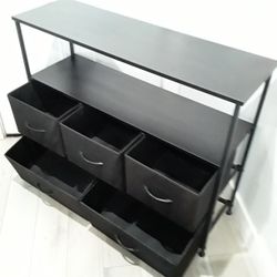 Black Cloth Dresser 40 W X 12 L X 32 H Inches 
