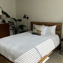 West Elm Wood Bed frame (queen)