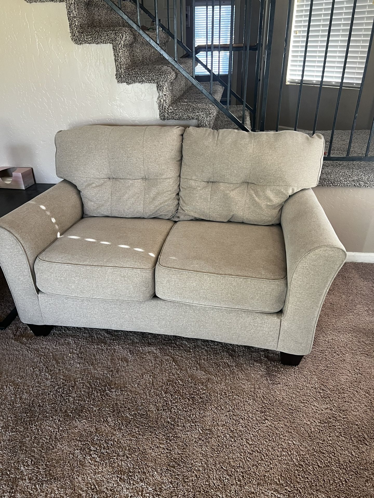 Tan Love Seat And Sofa