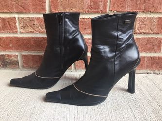 Mary Atkins Italian Leather Black Booties, 7.5