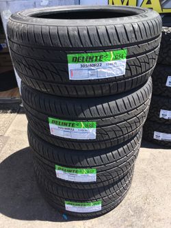 305/40R22 DELINTE DS8 50k warranty tires. $510 All 4 Installed Balanced