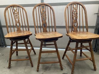 Set Of 3 Swivel Bar Height Chairs