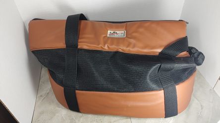 Small pet tuffy and Duffy brand Brown pet carrier with head hole very nice