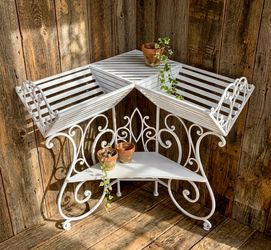 Vintage Iron Corner Plant Stand