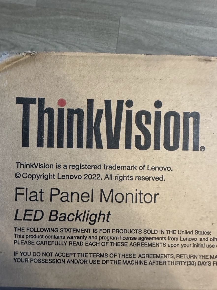 Lenovo ThinkVision Monitor E24-29 23.8 LCD Computer Display. NEW in box! WFH