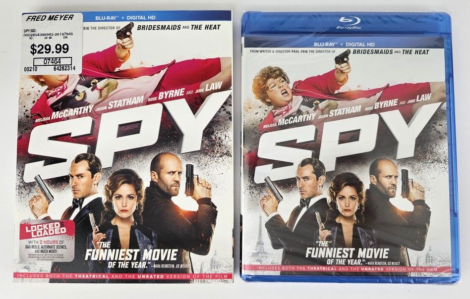 Spy Blu-Ray w/slipcover Melissa McCarthy, Jason Statham *NEW*