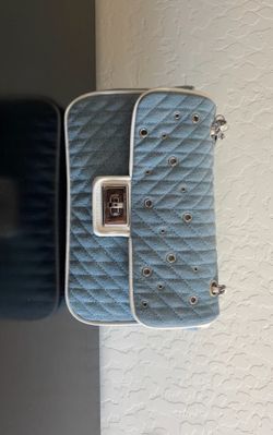 NEW Karl Lagerfeld Paris Light Wash Denim Quilted Crossbody Bag NWT MSRP $278