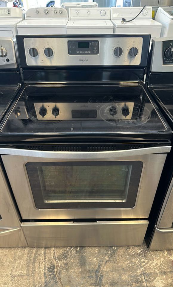 Whirlpool Stainless Electric Stove with Glass Top