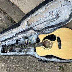 Mitchell MD-100SCE Acoustic/Electric Guitar w/ Wolfpak Hard case 