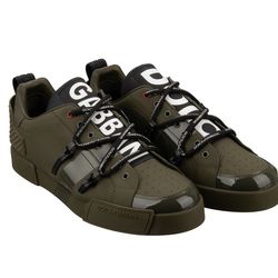 Dolce & Gabbana Portofino low-top sneakers in a military green color