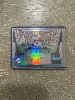 Panini Goal Line Graphs Jaylen Waddle Auto Miami Dolphins Card #90/99