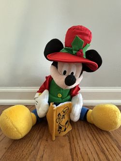 Christmas Carol Battery Operated Mickey Mouse Plush