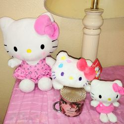 Hello Kitty Lot $12 Takes Everything Here As A Set Tallest Plush Is "15 Inches Tall 