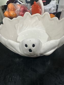 Halloween Ghost Ceramic Candy Bowl