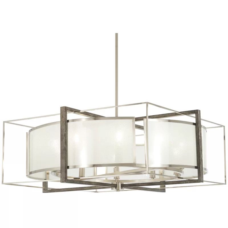 Zaleski 10 - Light Dimmable Geometric Chandelier. 20'' H X 30'' W X 30'' D MSRP $1312. Our price $679 + sales tax