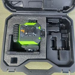 Huepar 4 x 360 Laser Level Self-leveling 4D Green Beam Cross Line 16 Lines Tiling Floor Laser Tool - used