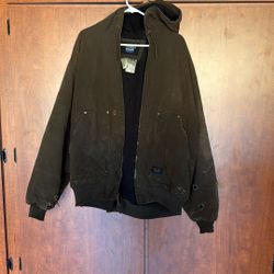 Walls Jacket 2xl Brown Lined Canvas Chore Blizzard Pruf Coat Distressed *