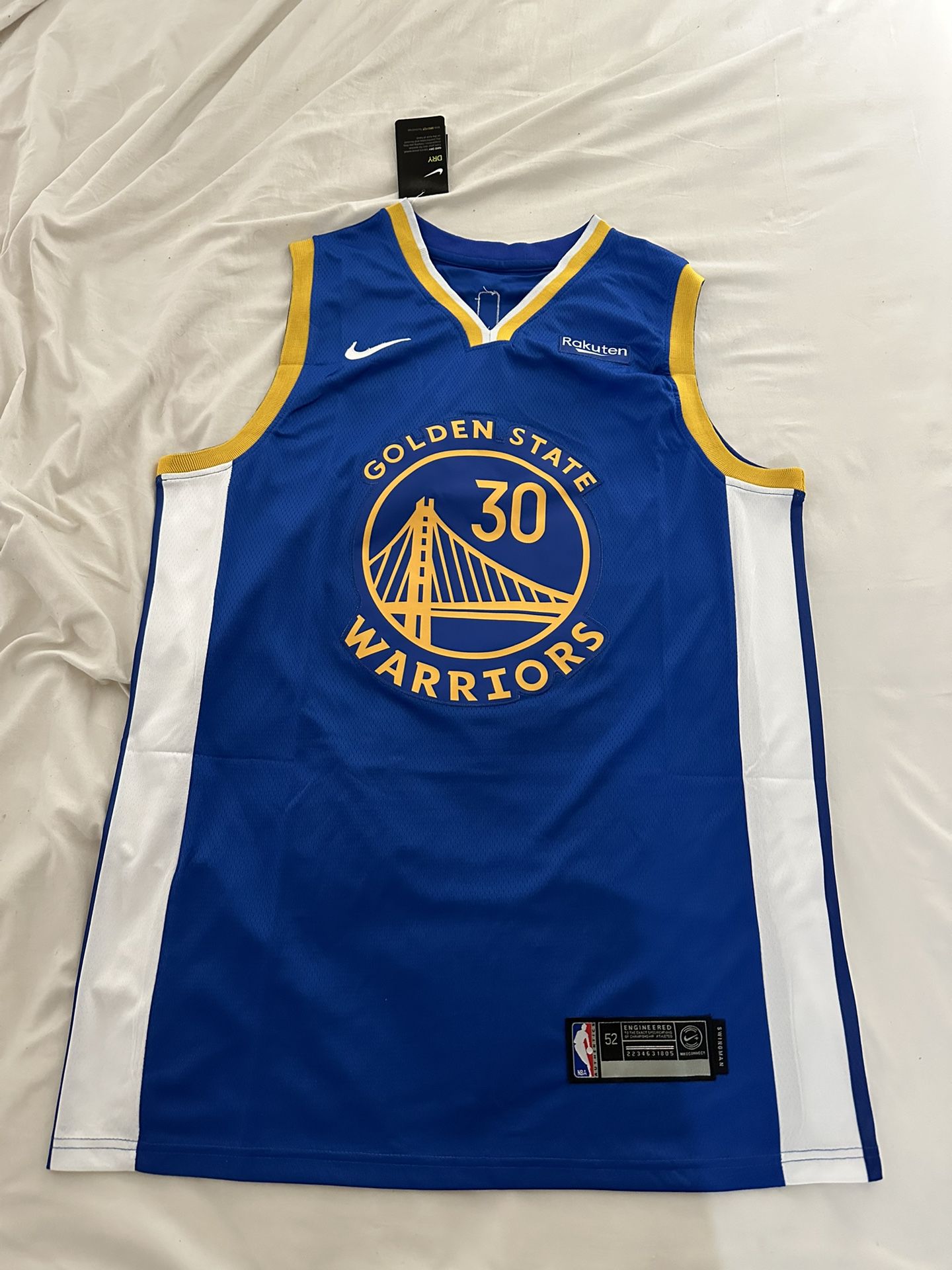XL Stitched Steph Curry Warriors Jersey
