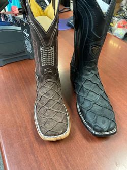 Nuevas botas de piel punta cuadrada para hombre