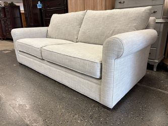 MACY’S Modern Concepts Oatmeal Fabric Roll Arm Sofa