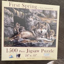 First Spring Wolf Themed Jigsaw Puzzle New